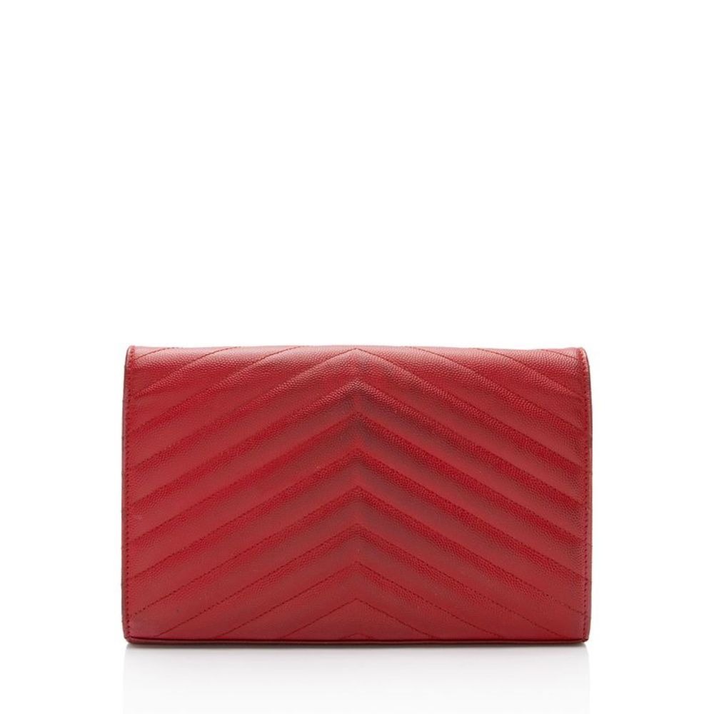 Saint Laurent Matelasse Grain de Poudre Monogram Chain Wallet - Picture 3 of 15